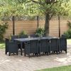 vidaXL Garden Dining Set 11 pcs Anthracite Polt rattan