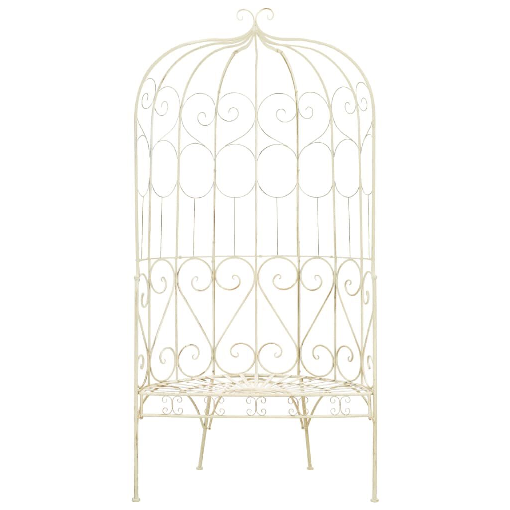 vidaXL Garden Bench 95 cm Iron Antique White