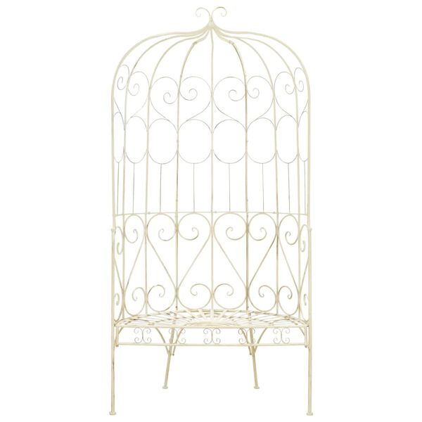vidaXL Garden Bench 95 cm Iron Antique White