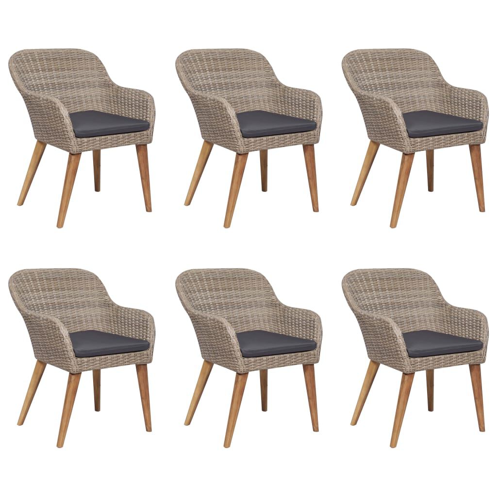 vidaXL 7 Piece Garden Dining Set Brown