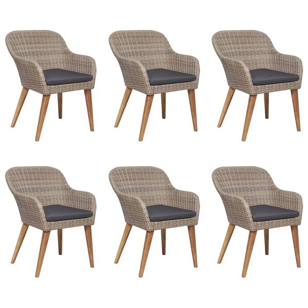 vidaXL 7 Piece Garden Dining Set Brown