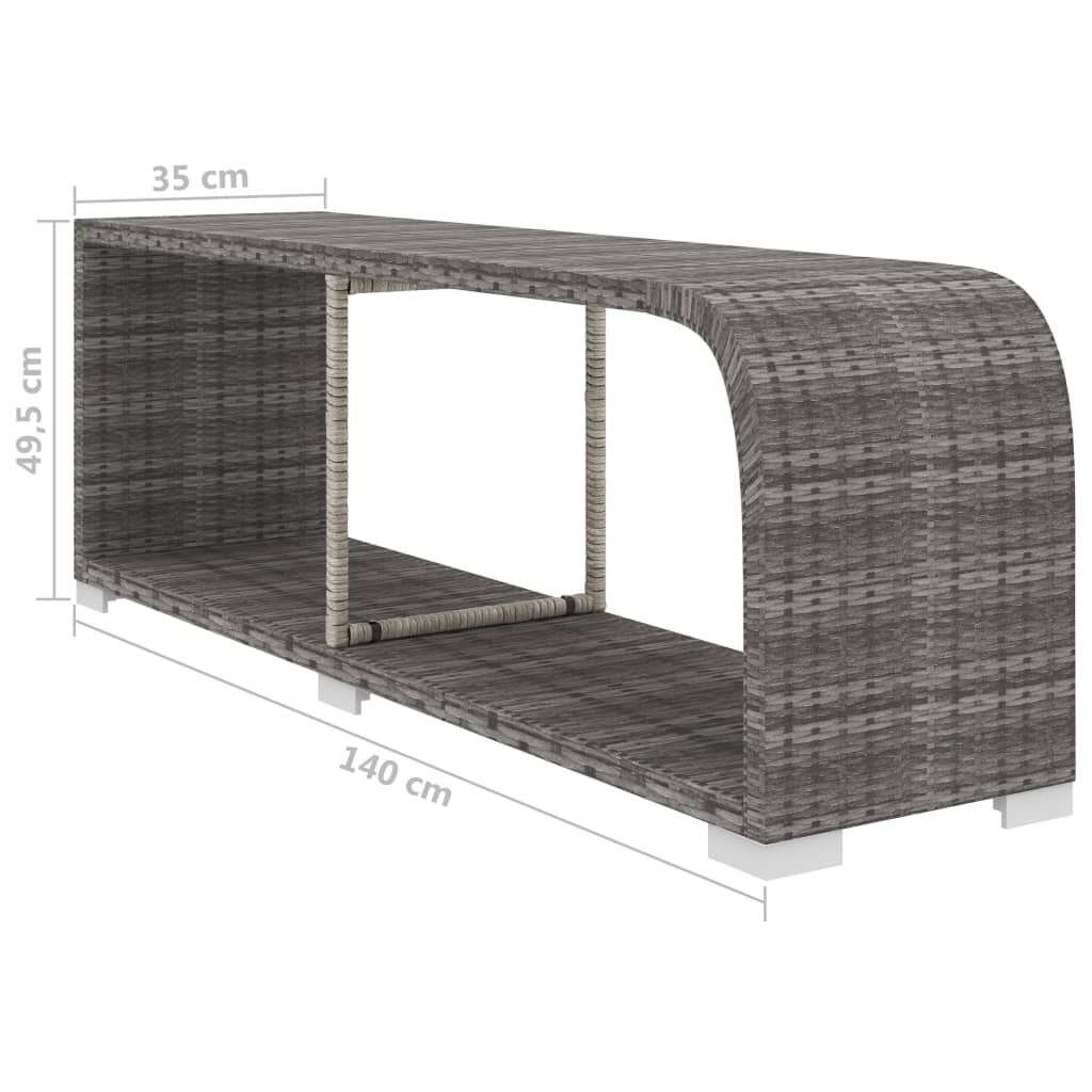vidaXL 8 Piece Garden Lounge Set with Cushions Poly Rattan Grey