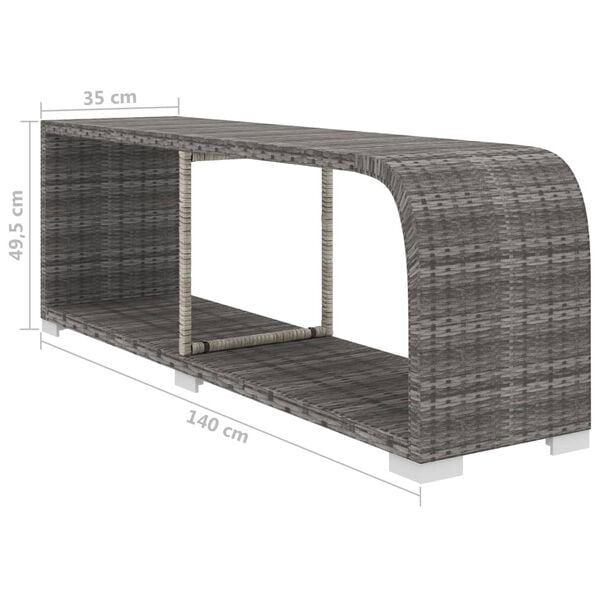 vidaXL 8 Piece Garden Lounge Set with Cushions Poly Rattan Grey