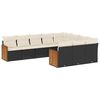 vidaXL 10 Piece Garden Sofa Set with Cushions Black Poly Rattan