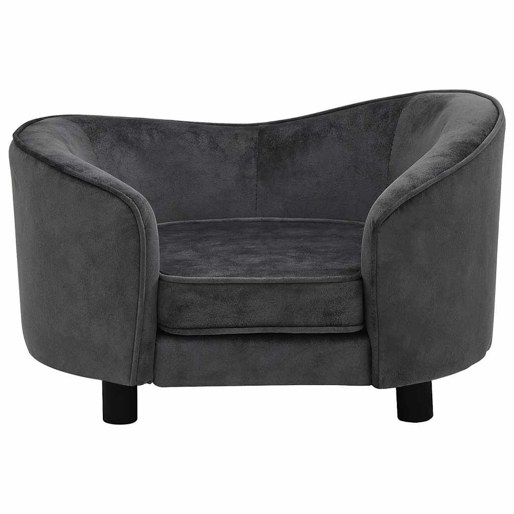 vidaXL Dog Sofa Dark Grey 69x49x40 cm Plush