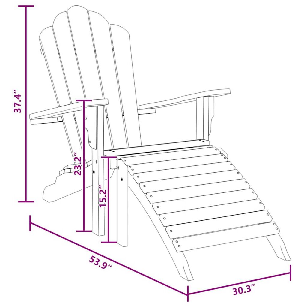 vidaXL Garden Adirondack Chairs 2 pcs Brown 77 x 137 x 95 cm