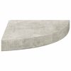 vidaXL Wall Corner Shelf Concrete Grey 25x25x3.8 cm MDF