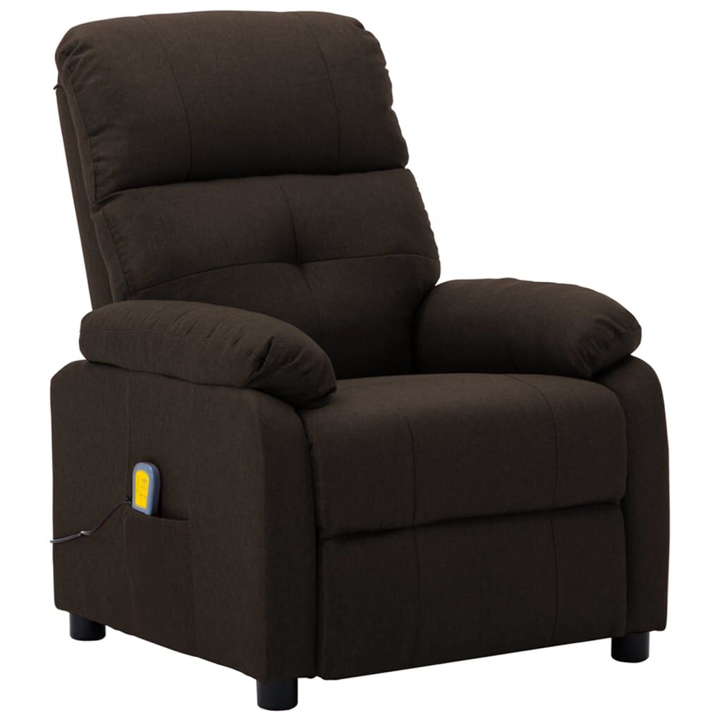 vidaXL Electric Massage Chair Dark Brown Fabric