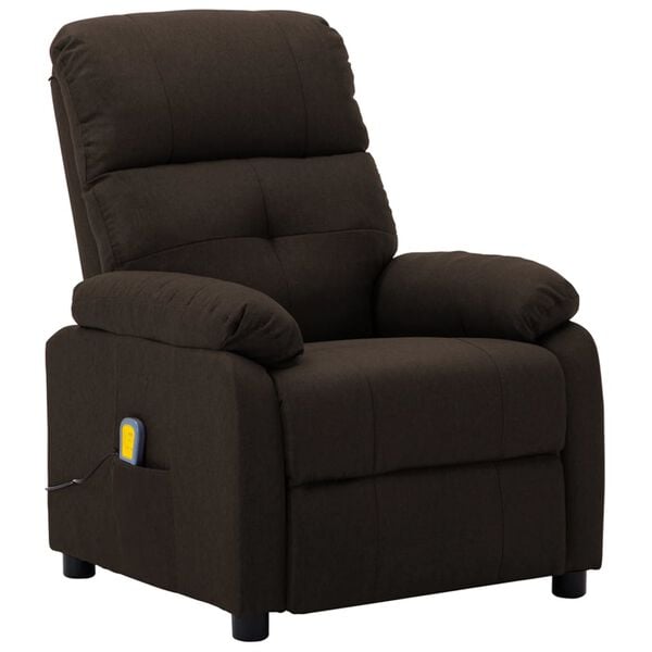 vidaXL Electric Massage Chair Dark Brown Fabric