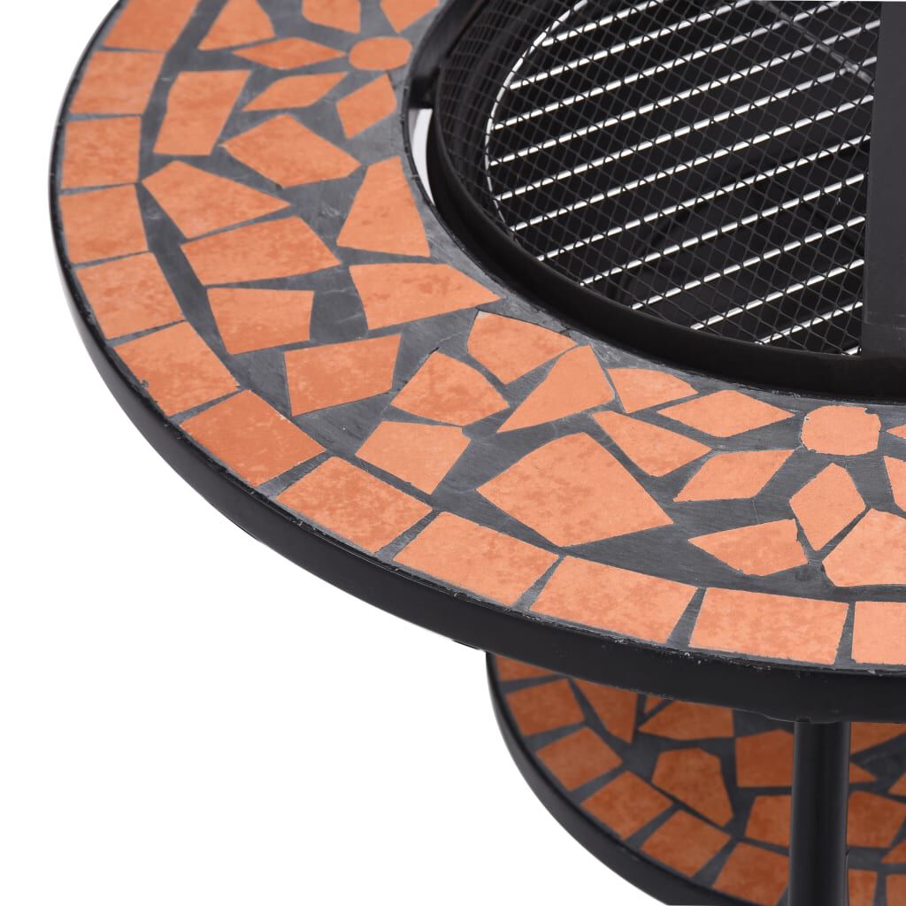vidaXL Mosaic Fire Pit Table Terracotta 68 cm Ceramic