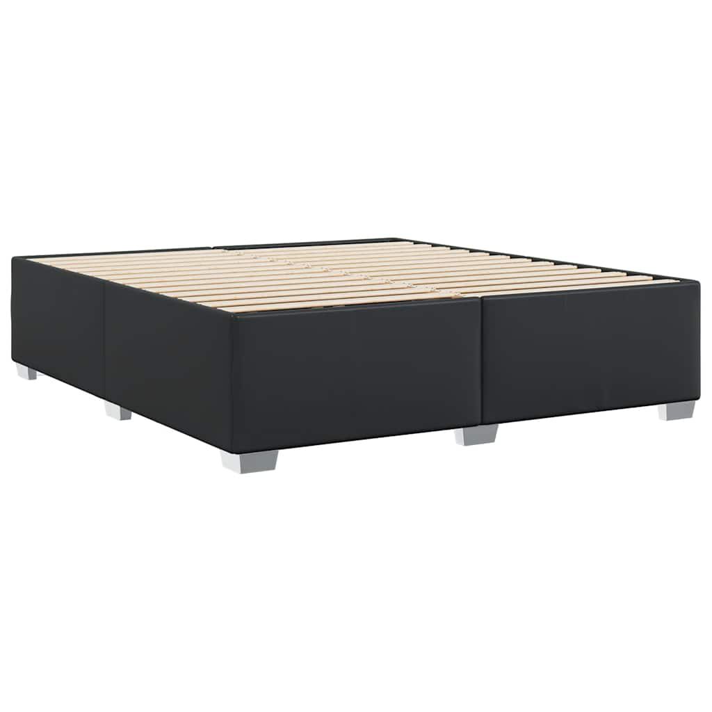 vidaXL Bed Frame without Mattress Black California King Faux Leather