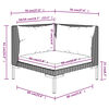 vidaXL 8 Piece Garden Lounge Set with Cushions Poly Rattan Dark Grey