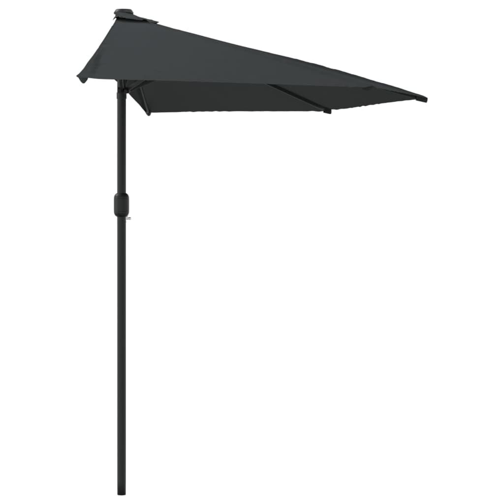 vidaXL Garden Parasol with Aluminium Pole Anthracite 270x144 cm Half