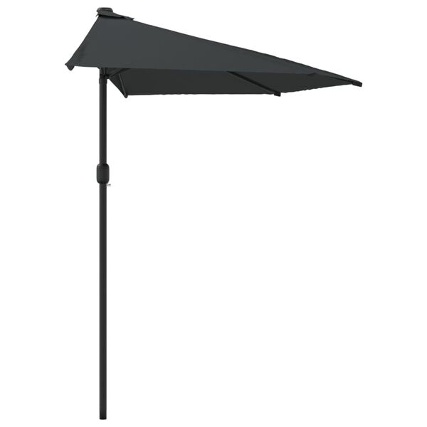 vidaXL Garden Parasol with Aluminium Pole Anthracite 270x144 cm Half
