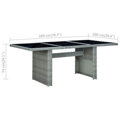 vidaXL 9 Piece Outdoor Dining Set with Cushions Poly Rattan Light Grey