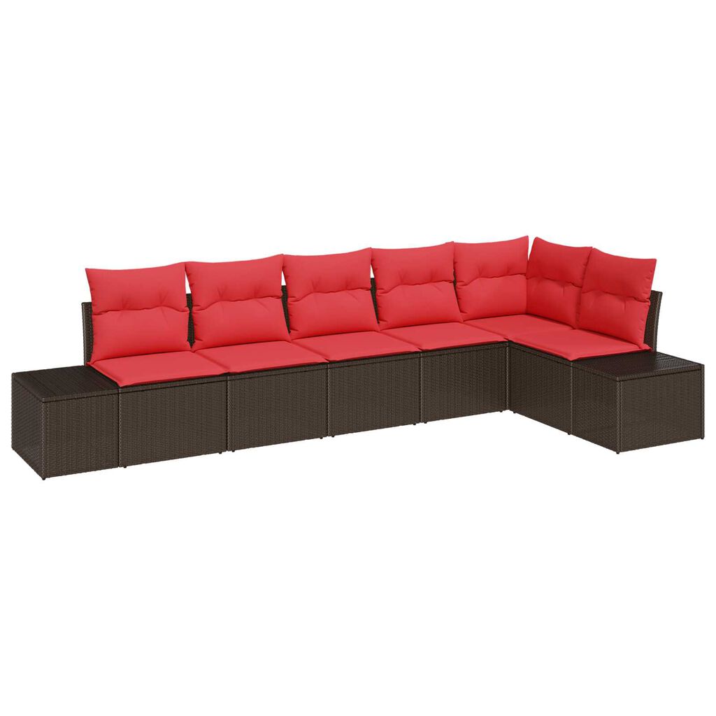 vidaXL 7 Piece Garden Sofa Set with Cushions Beige Poly Rattan