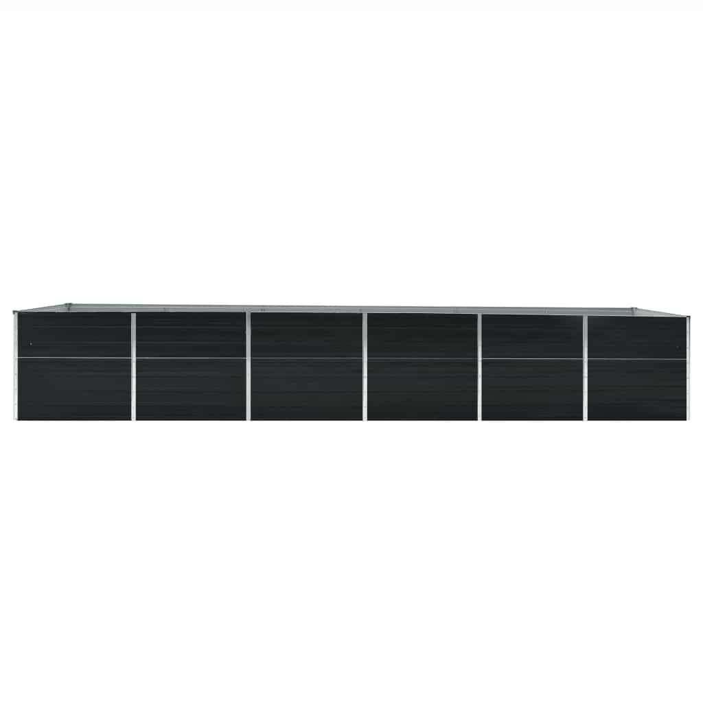 vidaXL Garden Raised Bed Galvanised Steel 480x80x77 cm Anthracite
