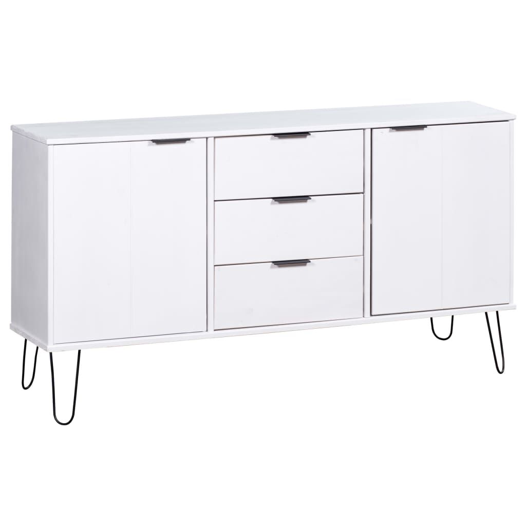 vidaXL Sideboard New York White Solid Pine Wood