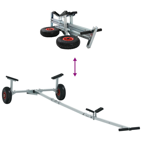 vidaXL Boat Trailer with 2 Wheels, Foldable and Adjustable, 160 kg Steel