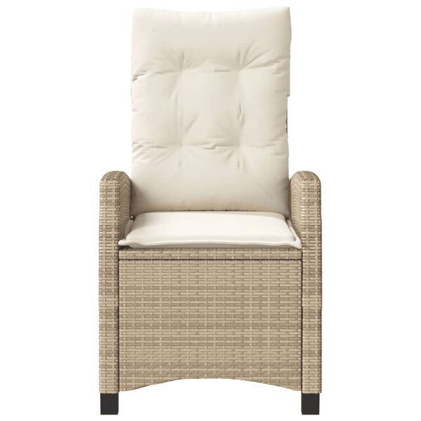 vidaXL 3 Piece Bistro Set with Cushions Beige Poly Rattan