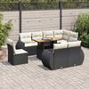 vidaXL 9 Piece Garden Sofa Set with Cushions Black Poly Rattan