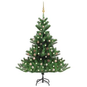 vidaXL Nordmann Fir Artificial Christmas Tree LED&Ball Set Green 180cm