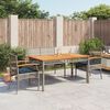 vidaXL 4 Piece Garden Dining Set with Cushions Grey Poly Rattan