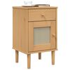 vidaXL Bedside Cabinet SENJA Rattan Look Brown 40x35x65 cm Solid Wood Pine