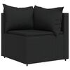 vidaXL 3 Piece Garden Lounge Set with Cushions Black Poly Rattan