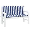 vidaXL Garden Bench Cushions 2pcs Blue&White Stripe 120x50x7cm Fabric