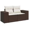 vidaXL 6 Piece Garden Sofa Set with Cushions Brown Poly Rattan