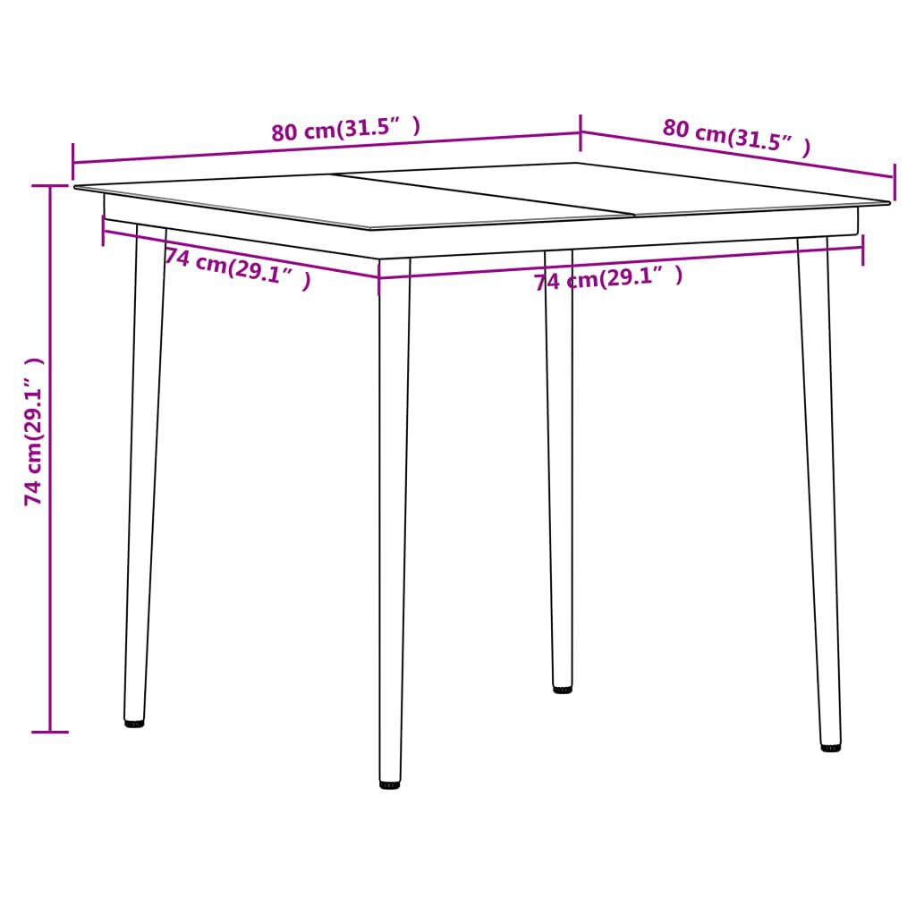 vidaXL 3 Piece Garden Dining Set Black