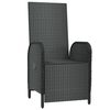 vidaXL Outdoor Reclining Chairs with Cushions 2 pcs Poly Rattan Black
