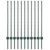 vidaXL Fence Post 11 pcs Green 100 cm Steel
