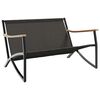 vidaXL Garden Bench with Cushions 120 cm Black Steel