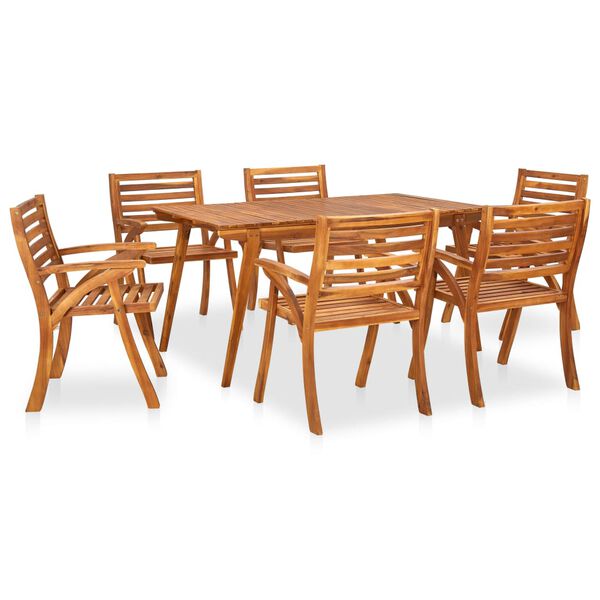 vidaXL 7 Piece Garden Dining Set Solid Acacia Wood