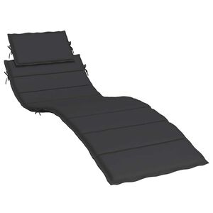 vidaXL Sun Lounger Cushion Black 186x58x4cm Oxford Fabric
