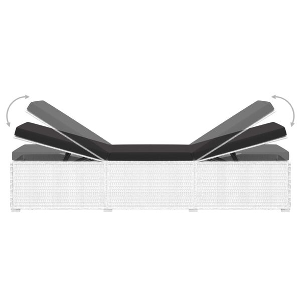 vidaXL 3 Piece Garden Sun Loungers with Tea Table Poly Rattan White