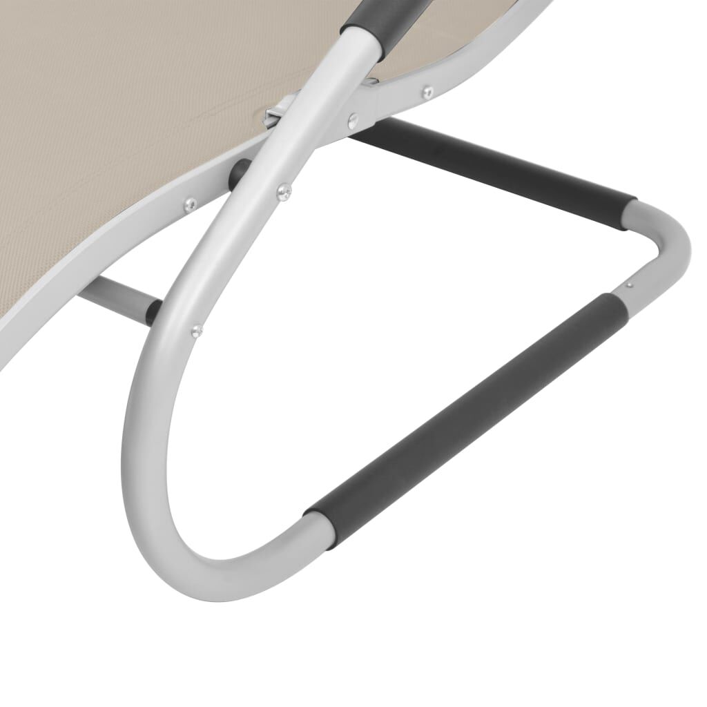 vidaXL Sun Lounger with Pillow Aluminium and Textilene Cream