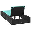 vidaXL Sunbed with Floating Cushion Black Poly Rattan