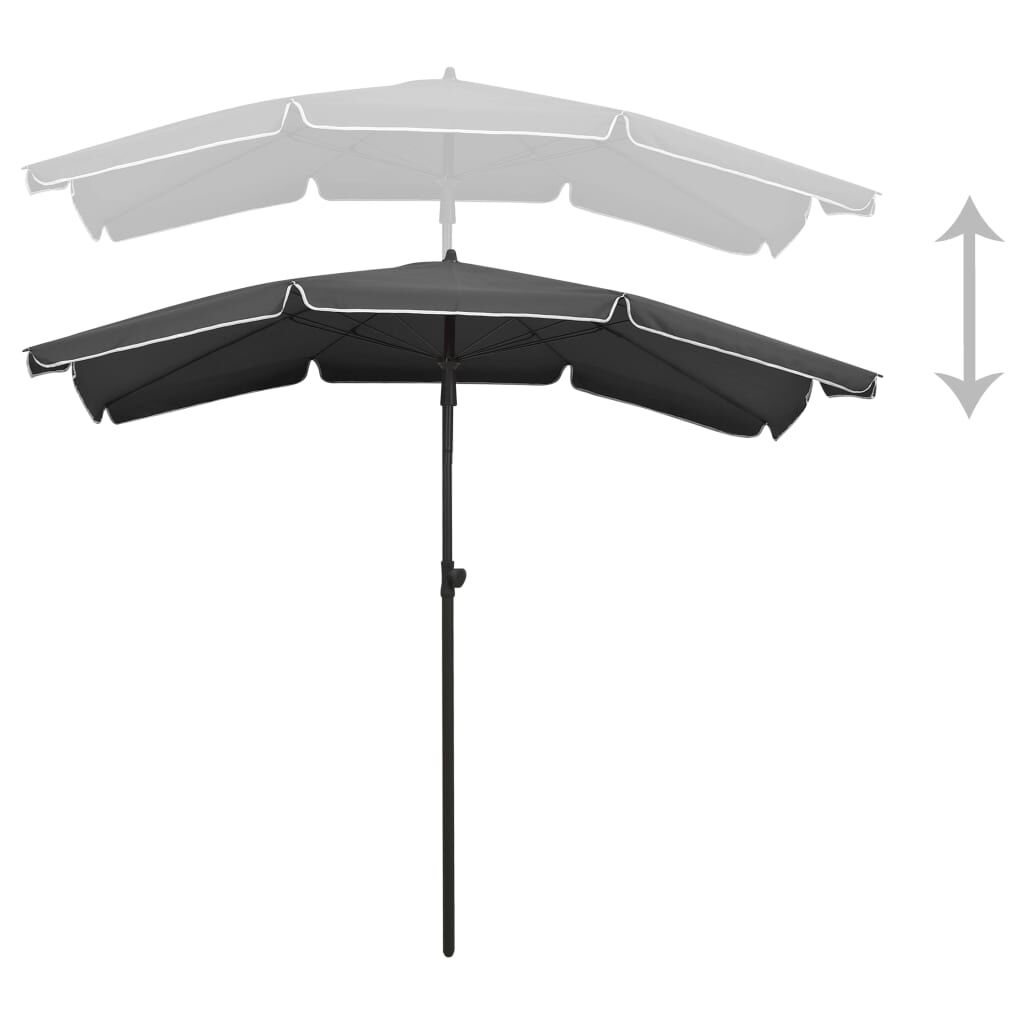 vidaXL Garden Parasol with Pole 200x130 cm Anthracite