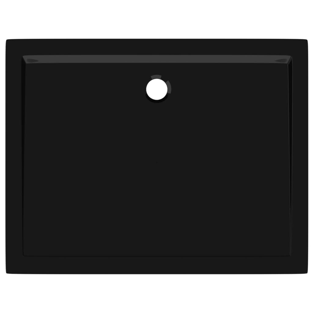 vidaXL Rectangular ABS Shower Base Tray Black 80x100 cm