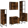 vidaXL 4 Piece Bathroom Cabinet Set Smoked Oak Engineered Wood
