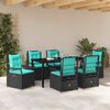 vidaXL Garden Dining Set 7 pcs Black Poly Rattan