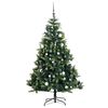 vidaXL Artificial Hinged Christmas Tree 300 LEDs & Ball Set 210 cm
