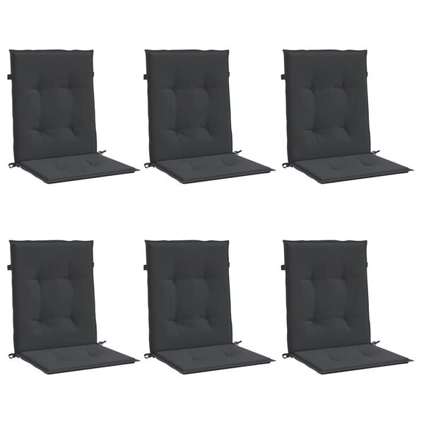vidaXL Garden Lowback Chair Cushions 6 pcs Black 100x50x3 cm Oxford Fabric