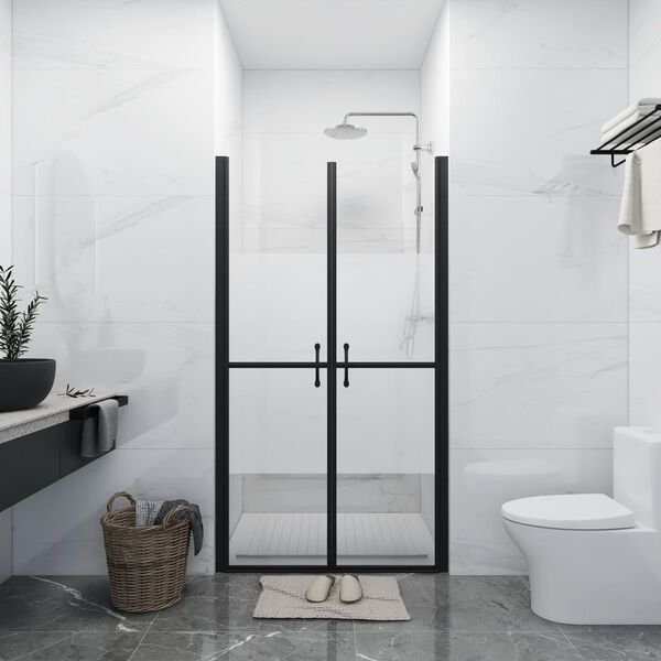 vidaXL Shower Door Half Frosted ESG (88-91)x190 cm