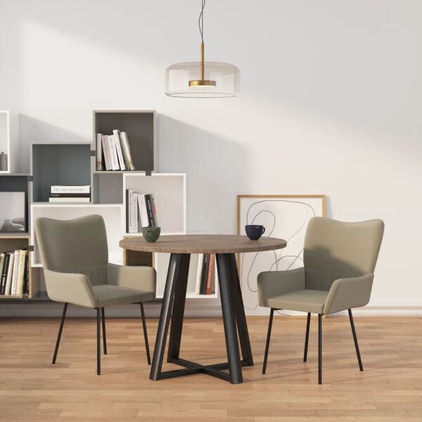 vidaXL Dining Chairs 2 pcs Light Grey Velvet