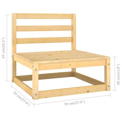 vidaXL 8 Piece Garden Lounge Set with Cushions Solid Pinewood