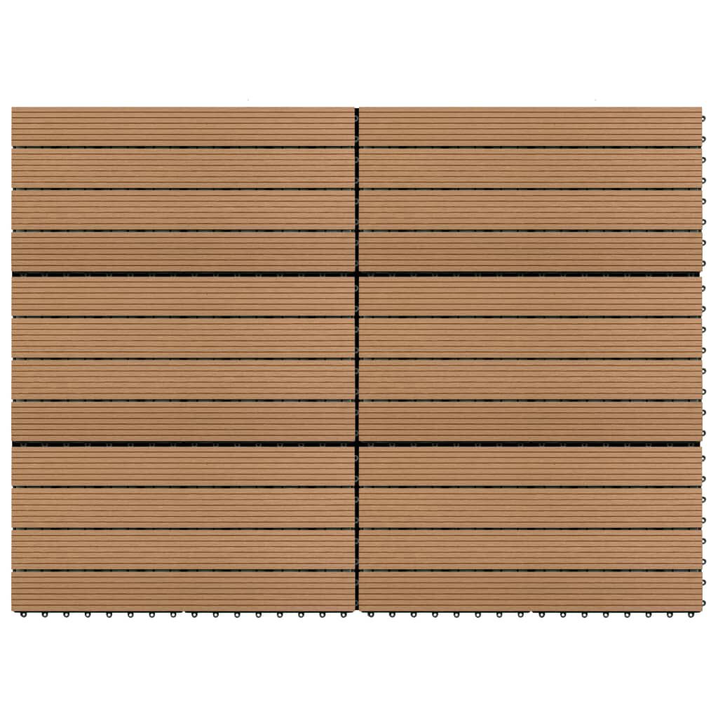 vidaXL Decking Tiles 6 pcs WPC 60x30 cm 1.08 m² Brown